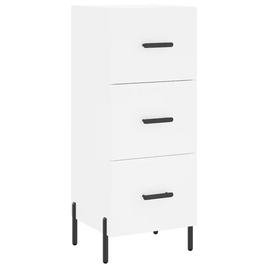 Buffet haut Blanc 34,5x34x180 cm Bois d'ingénierie - 5