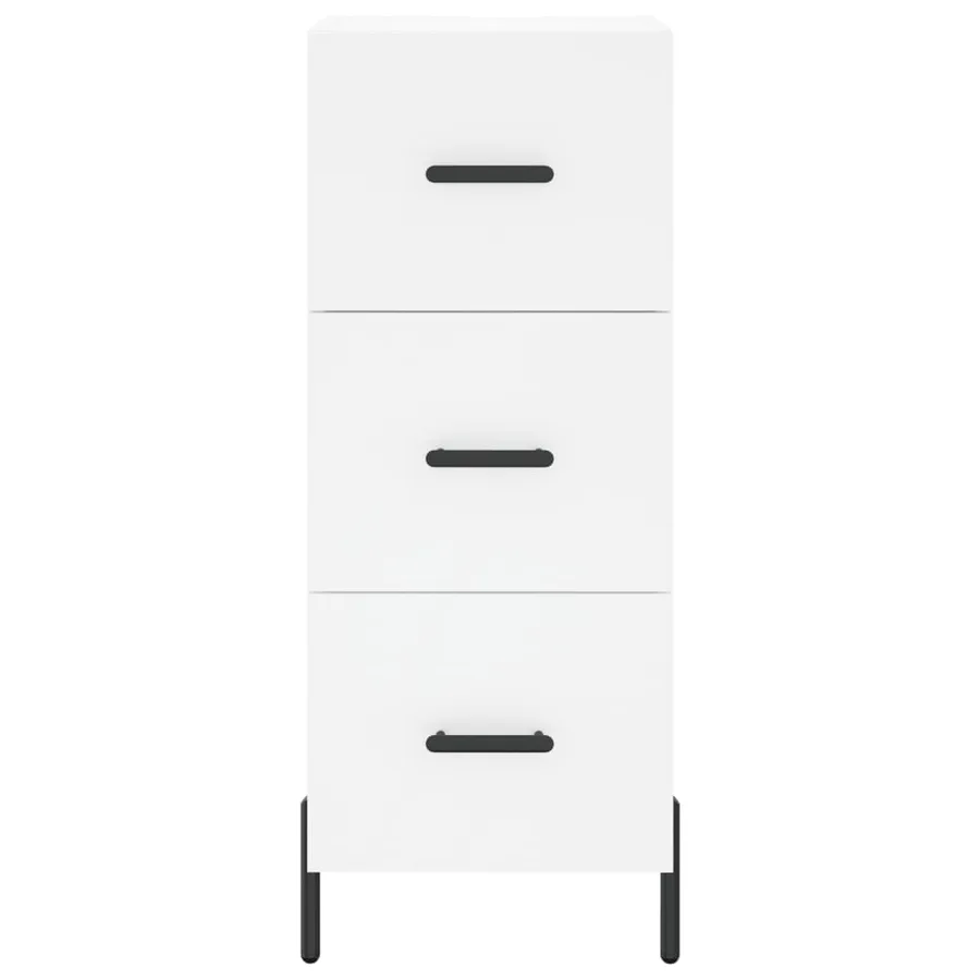 Buffet haut Blanc 34,5x34x180 cm Bois d'ingénierie - 6