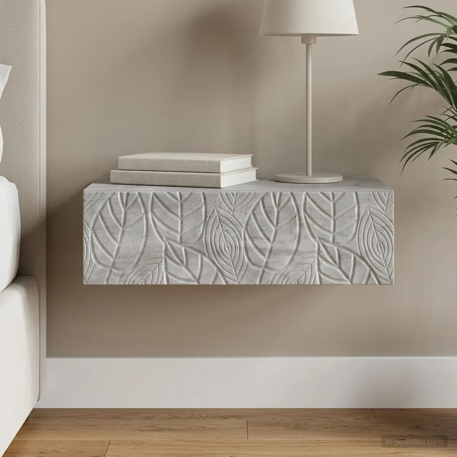 Table d'appoint murale Gris béton 87,5 x 34,5 x 17 cm