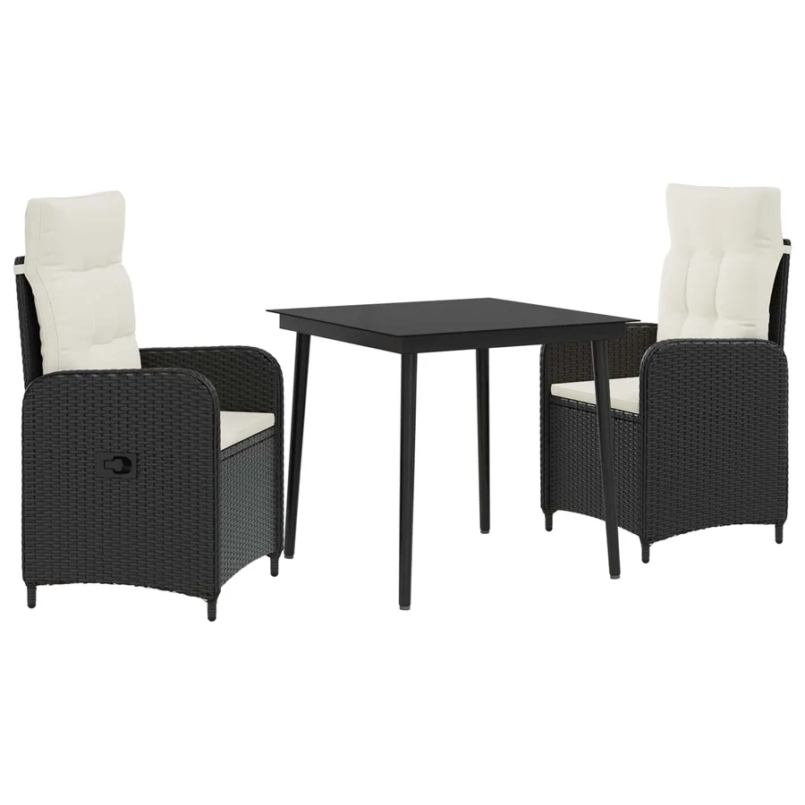 Ensemble de Tables Basses 3 pcs Noir et blanc crème - 2