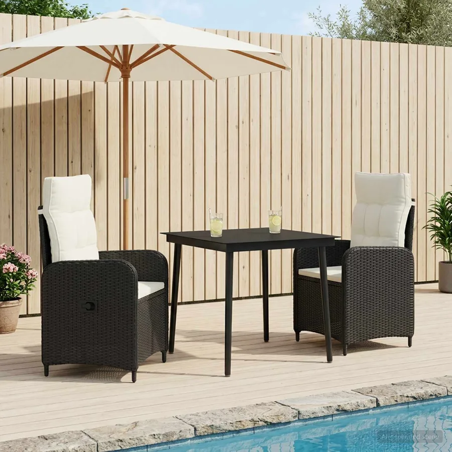 Ensemble de Tables Basses 3 pcs Noir et blanc crème - 3