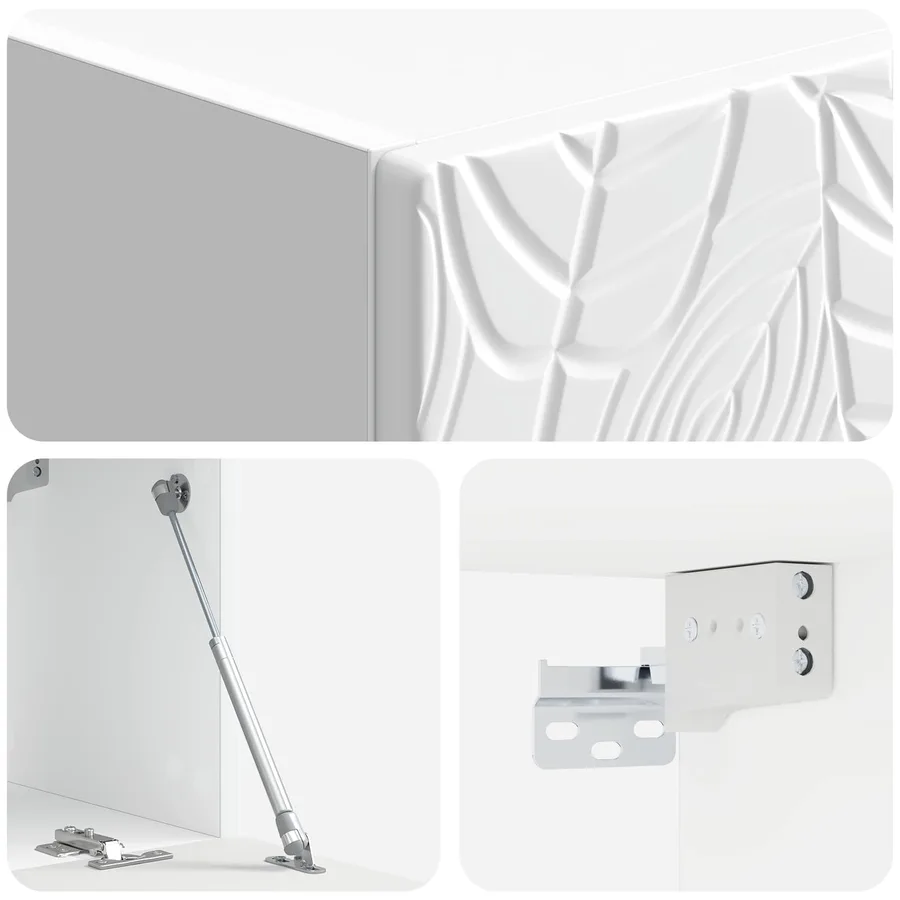 Meuble TV mural 78,5 x 41 x 30 cm Blanc brillant - 8