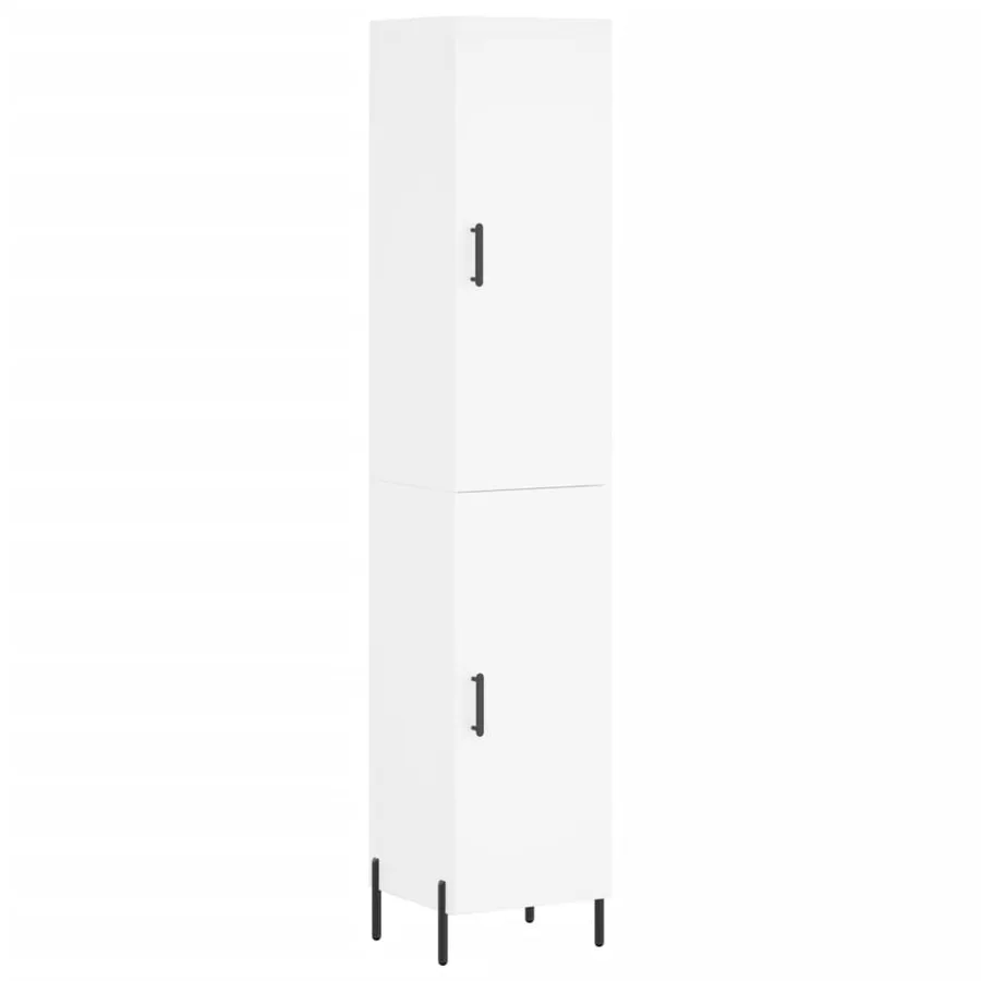 Buffet haut Blanc 34,5x34x180 cm Bois d'ingénierie - 2