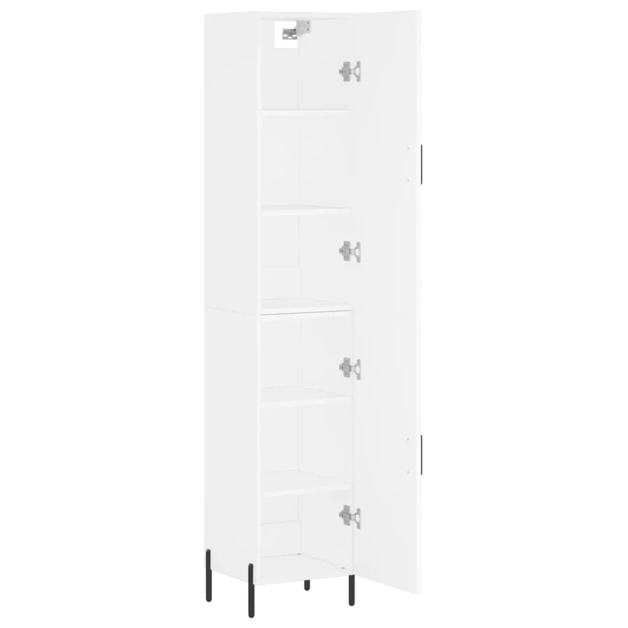 Buffet haut Blanc 34,5x34x180 cm Bois d'ingénierie - 4