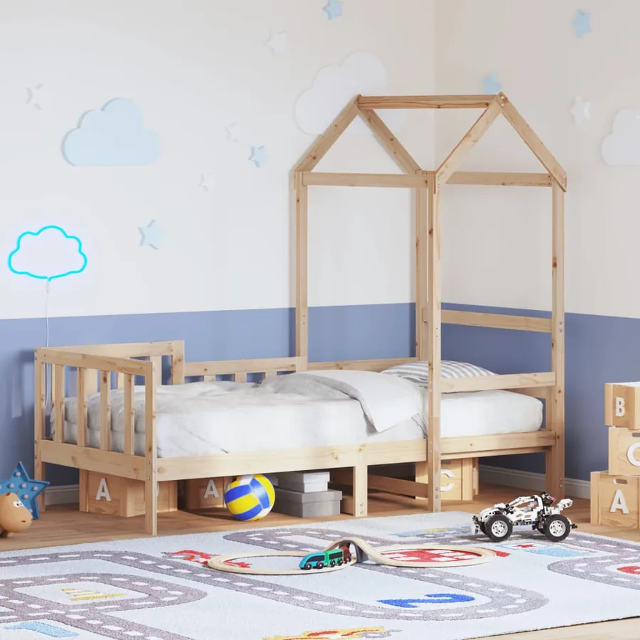 Lit de jour avec toit sans matelas 80x200 cm bois massif