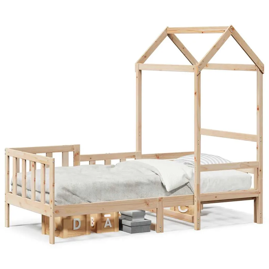 Lit de jour avec toit sans matelas 80x200 cm bois massif - 2