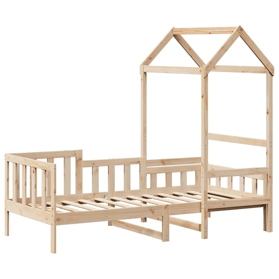 Lit de jour avec toit sans matelas 80x200 cm bois massif - 3