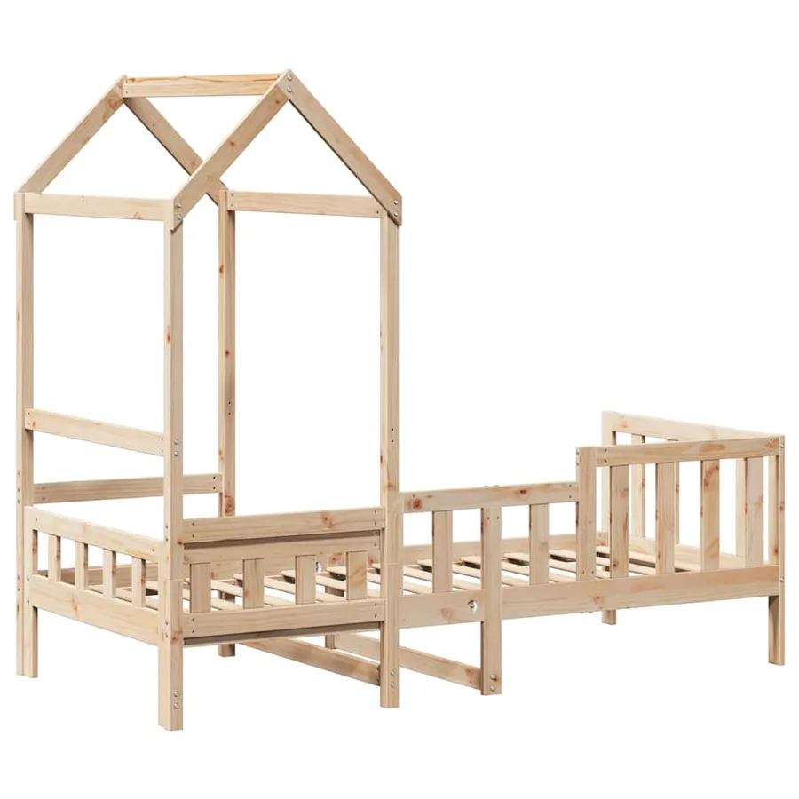 Lit de jour avec toit sans matelas 80x200 cm bois massif - 8