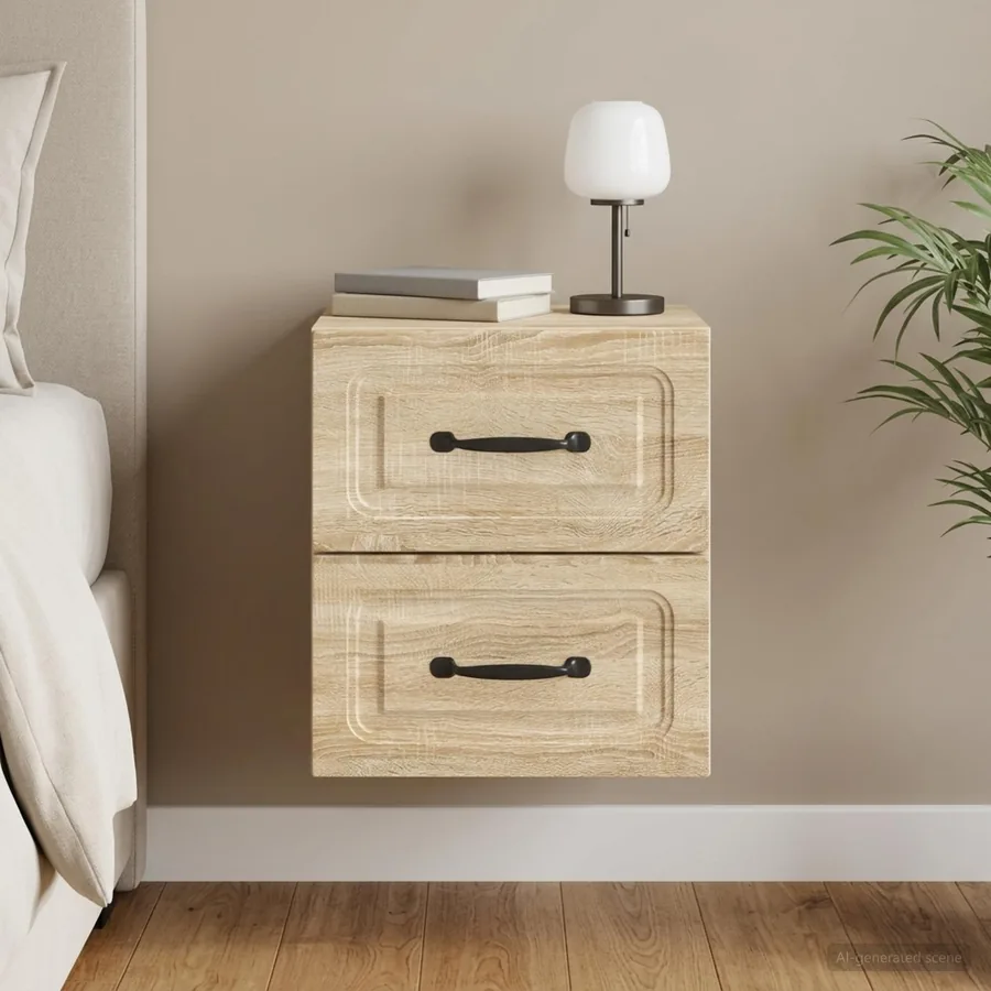 Cabinet de chevet mural Chêne Sonoma 34,5 x 33 x 40 cm