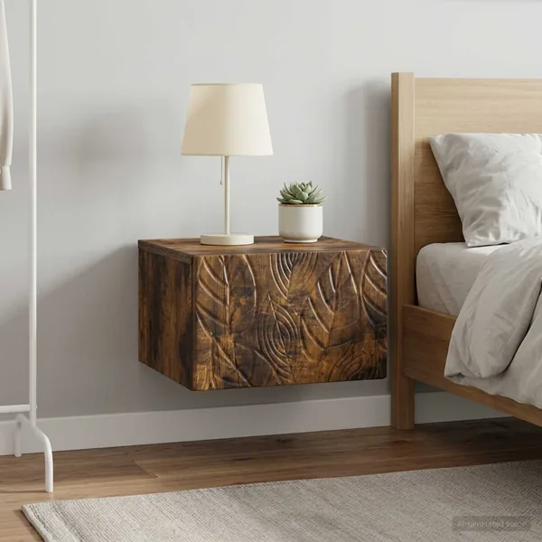 Cabinet de chevet mural 2 pcs Chêne fumé 49 x 34,5 x 20 cm