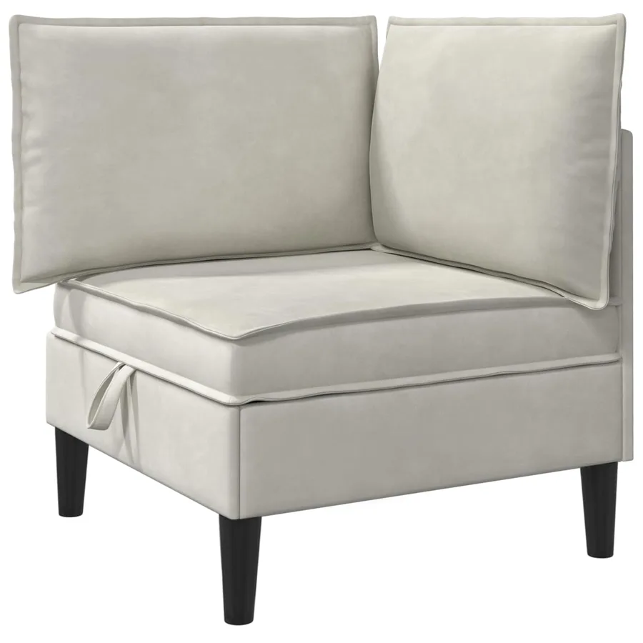 Sofa avec rangement Crème Velours - 2