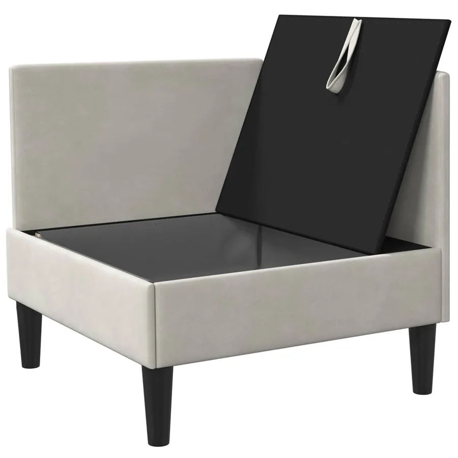 Sofa avec rangement Crème Velours - 4