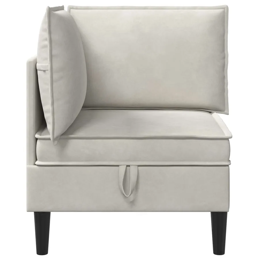 Sofa avec rangement Crème Velours - 5