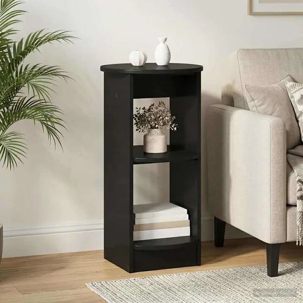 Meuble d'appoint Noir Bois d’ingénierie