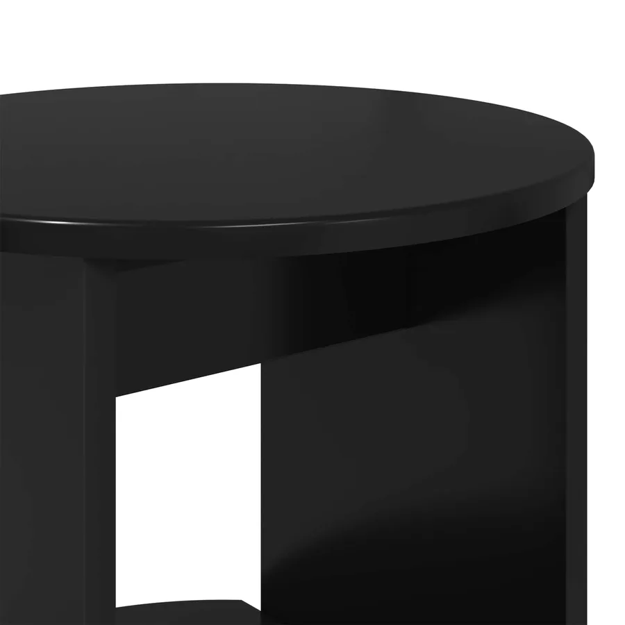 Meuble d'appoint Noir Bois d’ingénierie - 8