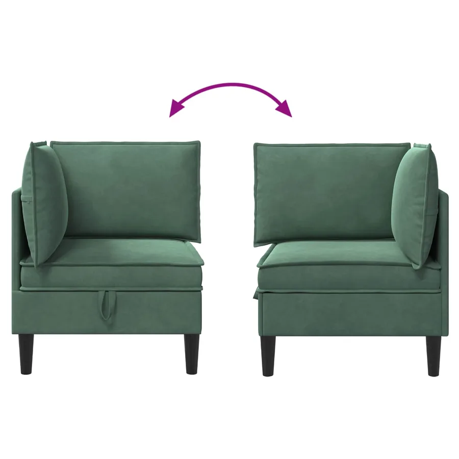Sofa avec rangement Vert Mer Velours - 10