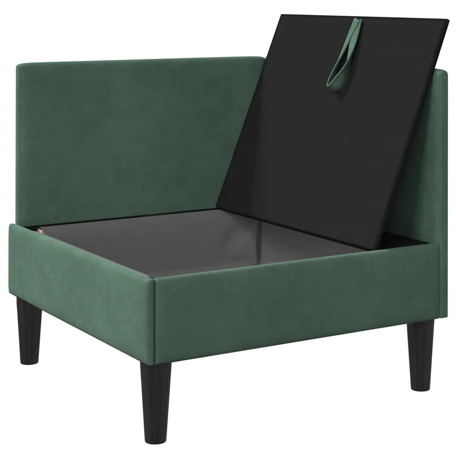 Sofa avec rangement Vert Mer Velours - 4