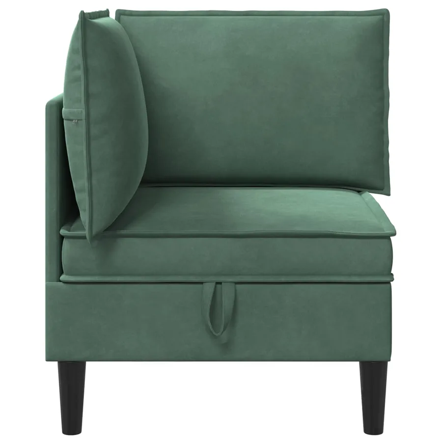 Sofa avec rangement Vert Mer Velours - 5