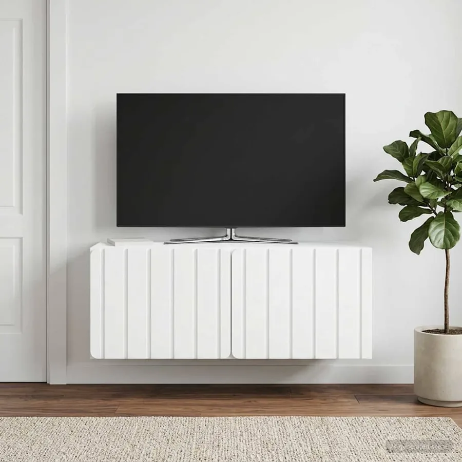 Meuble TV mural 78,5 x 31 x 30 cm Blanc Bois d'ingénierie
