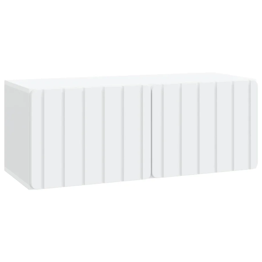 Meuble TV mural 78,5 x 31 x 30 cm Blanc Bois d'ingénierie - 2