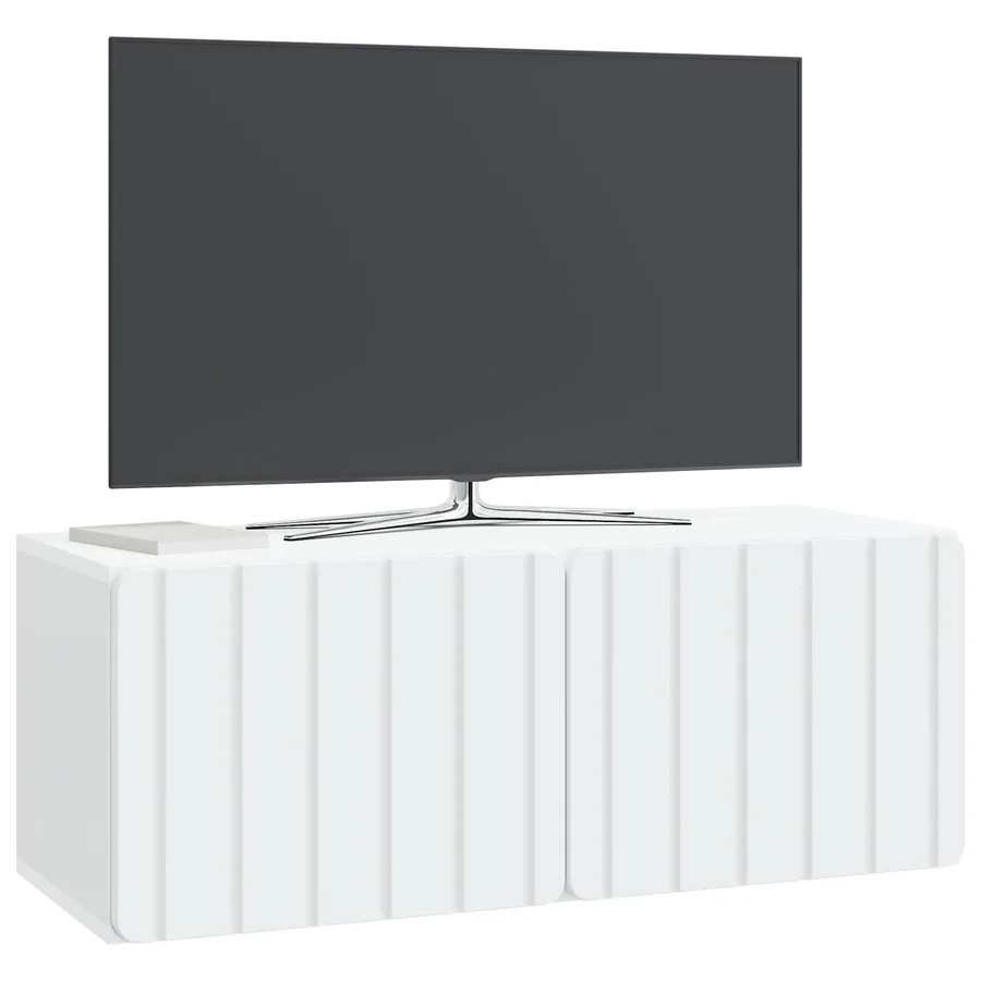 Meuble TV mural 78,5 x 31 x 30 cm Blanc Bois d'ingénierie - 3