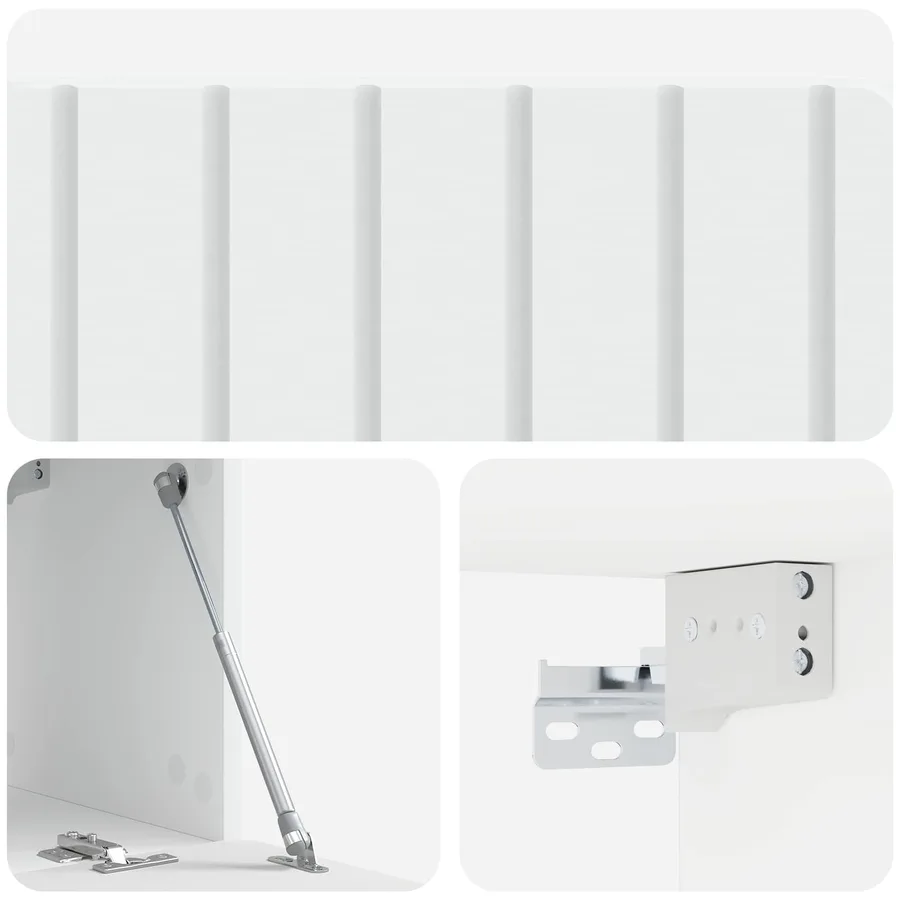 Meuble TV mural 78,5 x 31 x 30 cm Blanc Bois d'ingénierie - 9