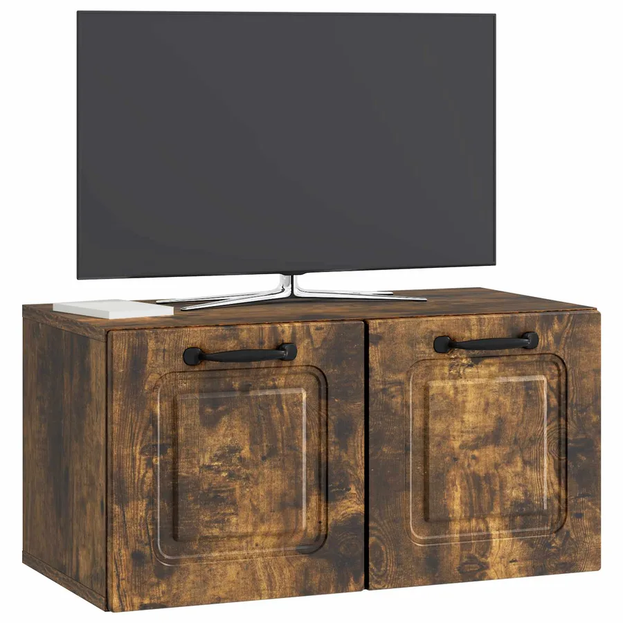 Meuble TV mural Chêne fumé 59,5 x 31 x 30 cm Bois d'ingénierie - 3