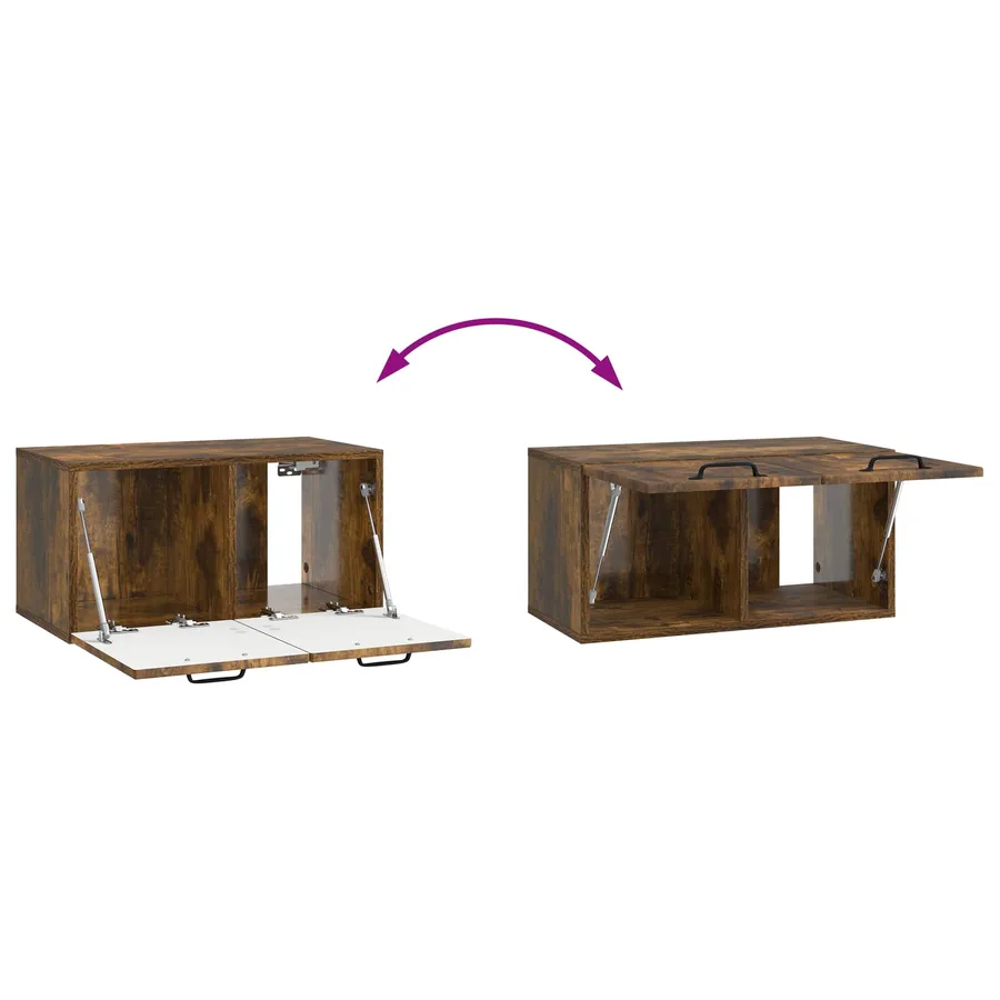 Meuble TV mural Chêne fumé 59,5 x 31 x 30 cm Bois d'ingénierie - 8