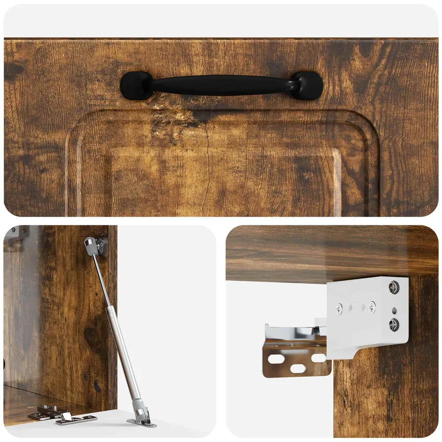Meuble TV mural Chêne fumé 59,5 x 31 x 30 cm Bois d'ingénierie - 9