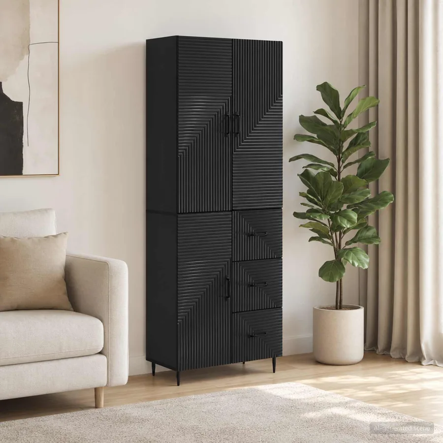 Ensemble de Meubles 2 pcs Noir 66 x 34,5 x 89,5 cm