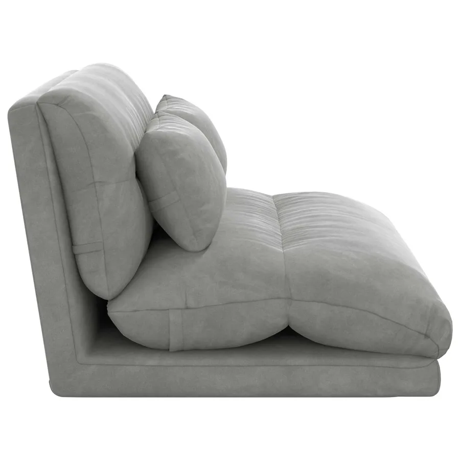 Fauteuil de sol ajustable Gris clair Velours - 5