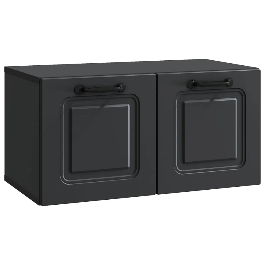 Meuble TV mural Noir 59,5 x 31 x 30 cm Bois d'ingénierie - 2