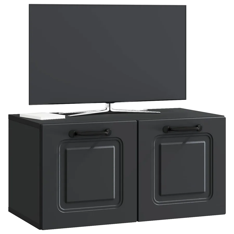 Meuble TV mural Noir 59,5 x 31 x 30 cm Bois d'ingénierie - 3