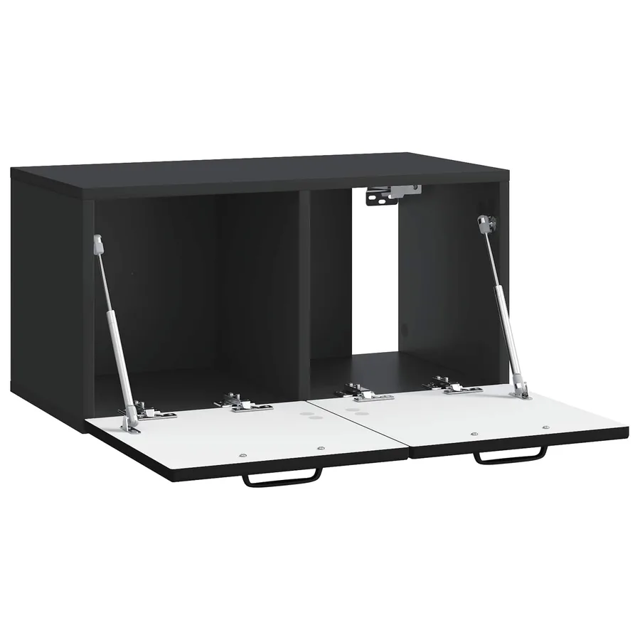 Meuble TV mural Noir 59,5 x 31 x 30 cm Bois d'ingénierie - 5