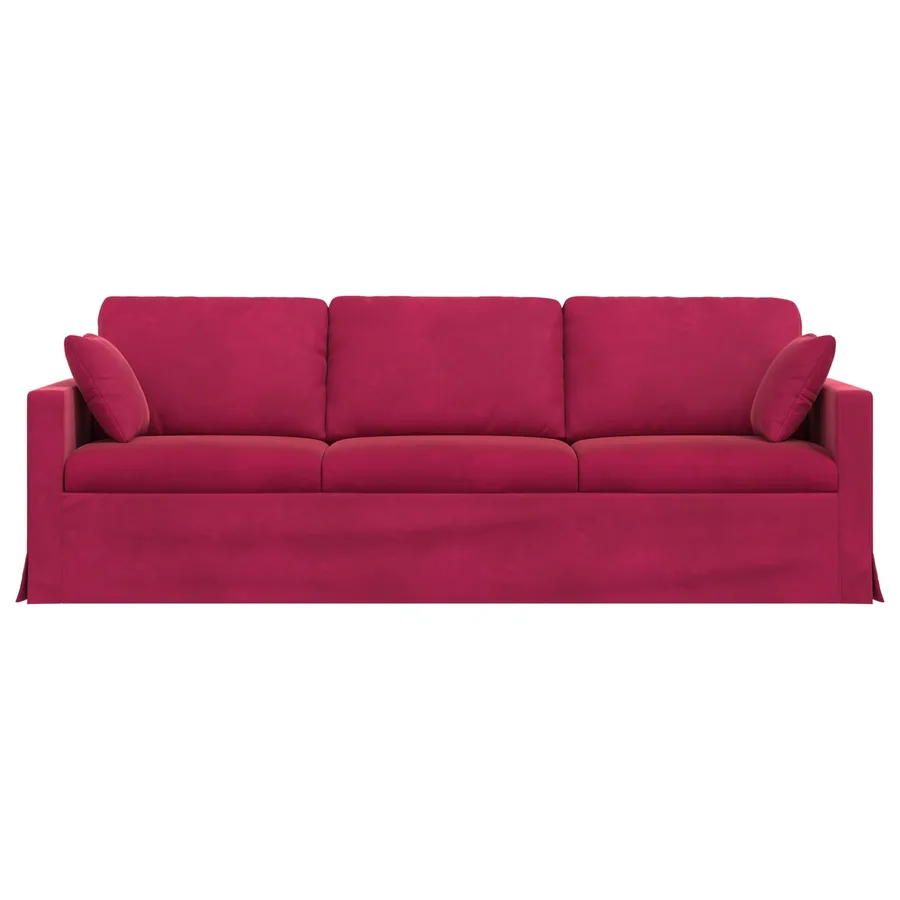 Canapé Bordeaux 228 x 78 x 80 cm Velours - 4