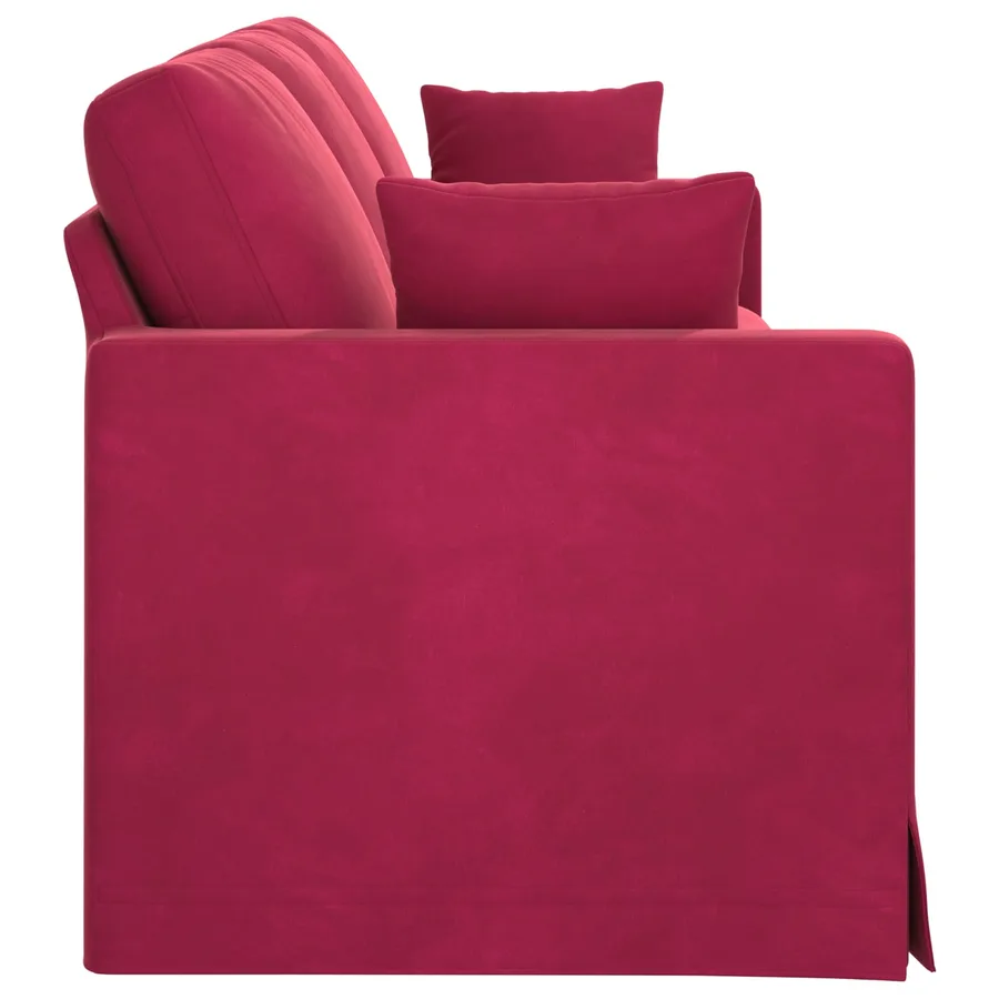 Canapé Bordeaux 228 x 78 x 80 cm Velours - 5