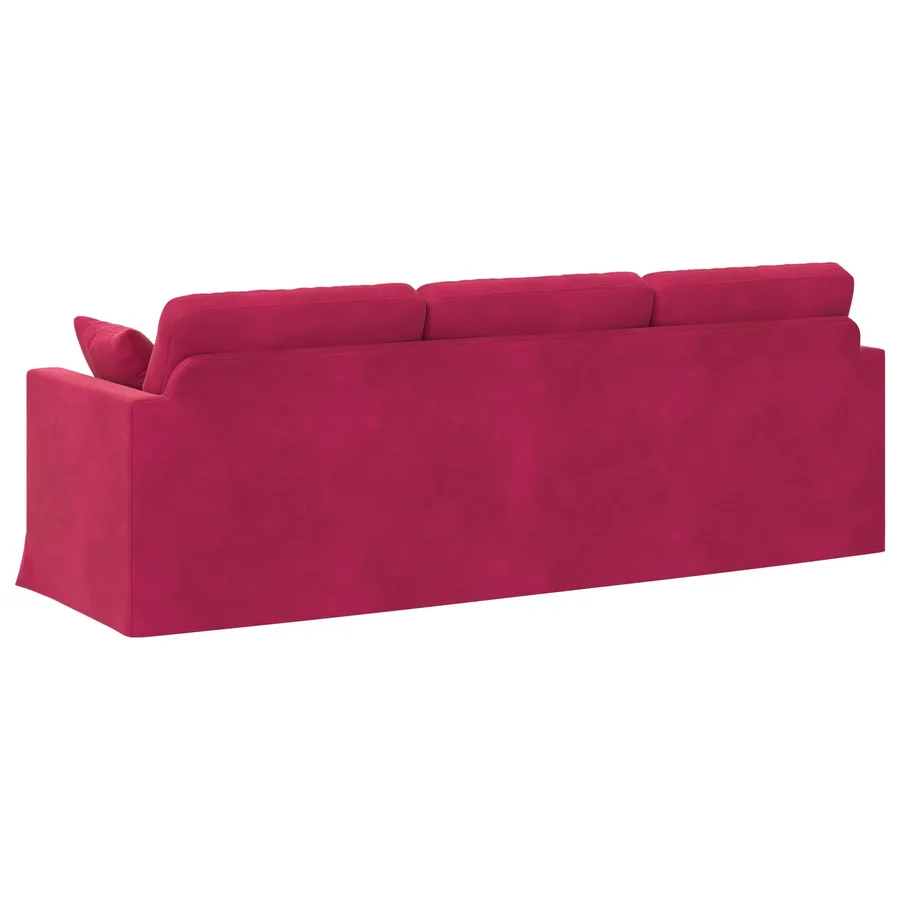 Canapé Bordeaux 228 x 78 x 80 cm Velours - 6