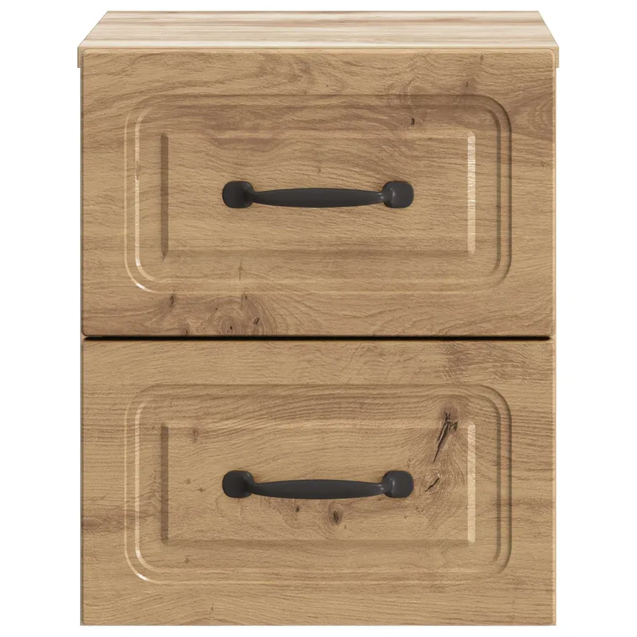 Cabinet de chevet mural Chêne artisanal 34,5 x 33 x 40 cm - 5