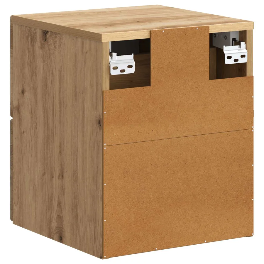 Cabinet de chevet mural Chêne artisanal 34,5 x 33 x 40 cm - 7