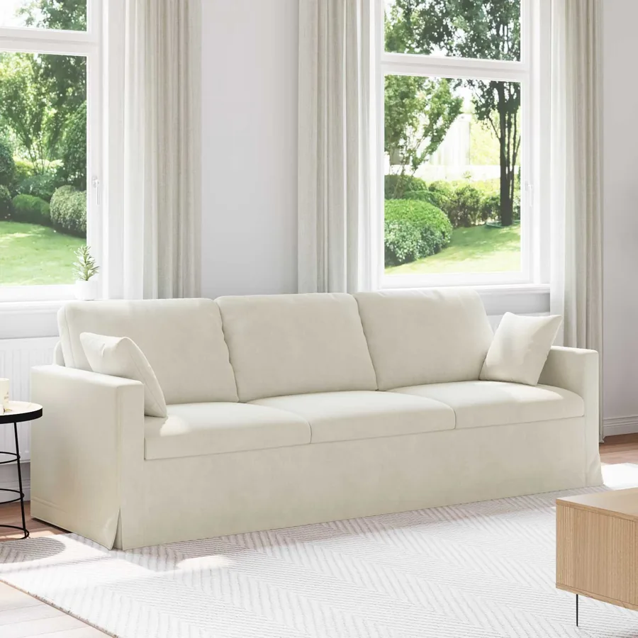 Canapé Crème 228 x 78 x 80 cm Velours