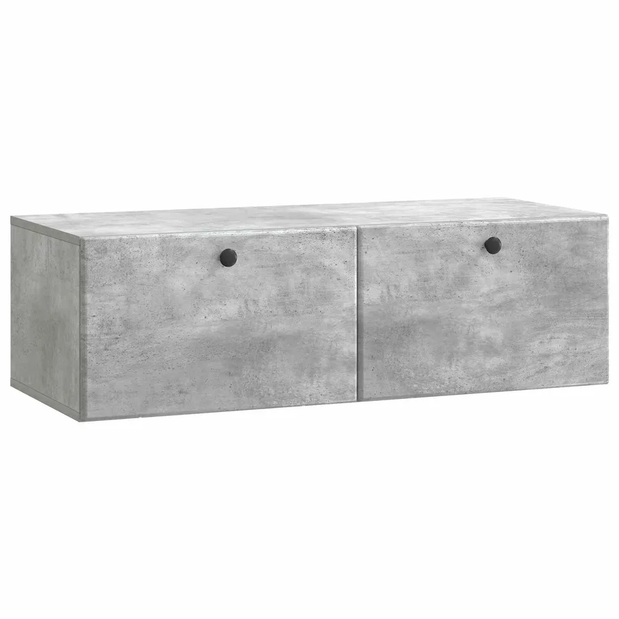 Meuble TV mural 98 x 41 x 30 cm Gris béton Bois d'ingénierie - 2
