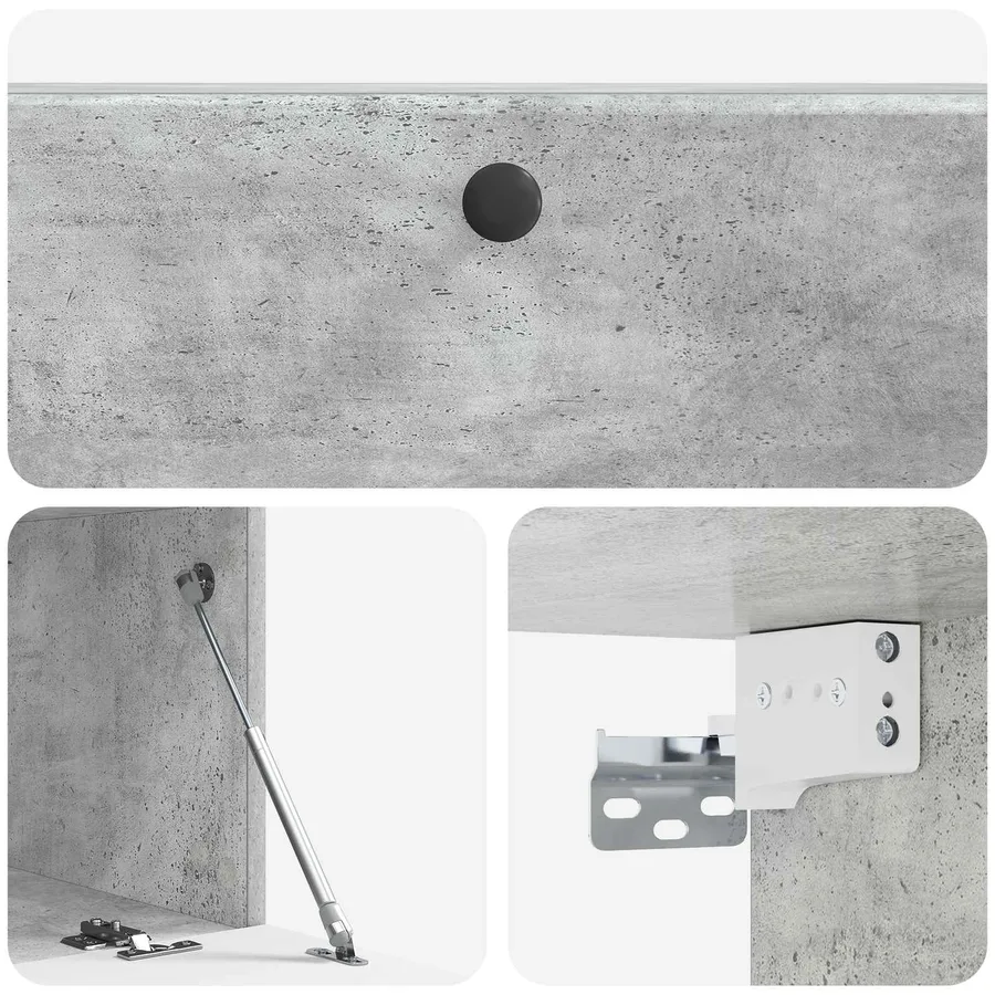 Meuble TV mural 98 x 41 x 30 cm Gris béton Bois d'ingénierie - 9