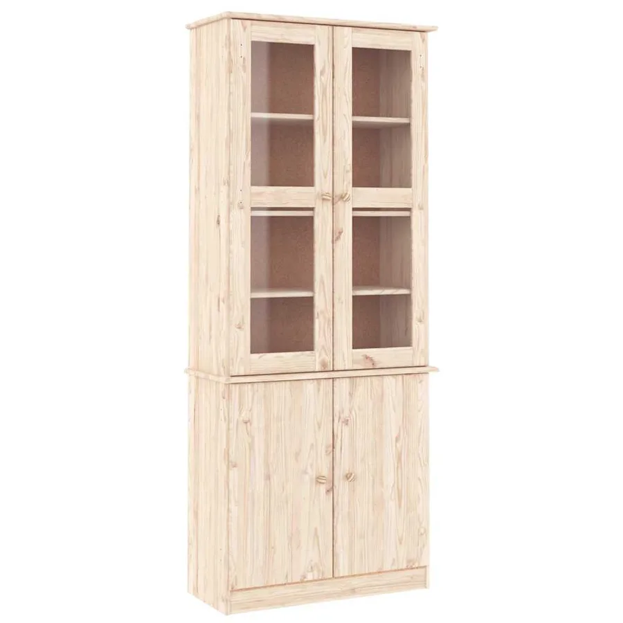 Vitrine en verre ALTA 77x35x186,5 cm bois de pin massif - 2