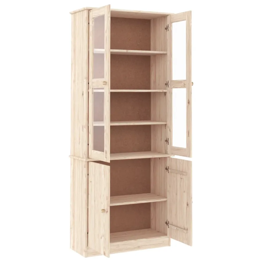 Vitrine en verre ALTA 77x35x186,5 cm bois de pin massif - 4