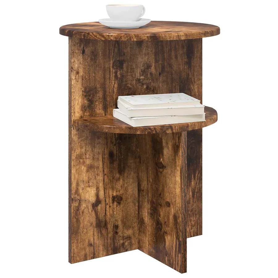 Table d'appoint Chêne fumé Ø 39,5 x 55 cm Bois d'ingénierie - 3