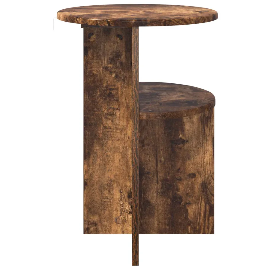 Table d'appoint Chêne fumé Ø 39,5 x 55 cm Bois d'ingénierie - 6