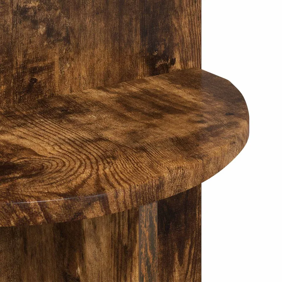 Table d'appoint Chêne fumé Ø 39,5 x 55 cm Bois d'ingénierie - 8