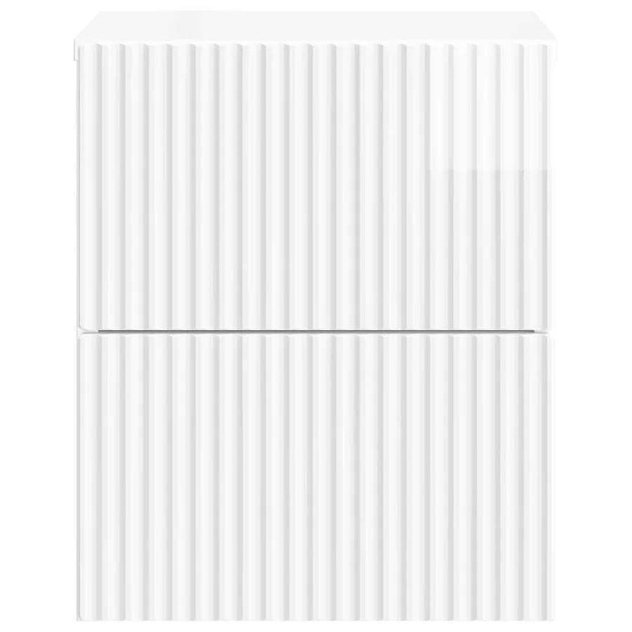 Cabinet de chevet mural Blanc brillant 33 x 34,5 x 40 cm - 5