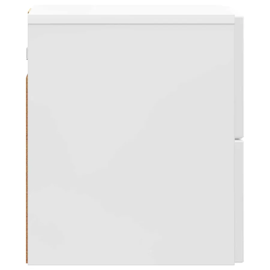 Cabinet de chevet mural Blanc brillant 33 x 34,5 x 40 cm - 6