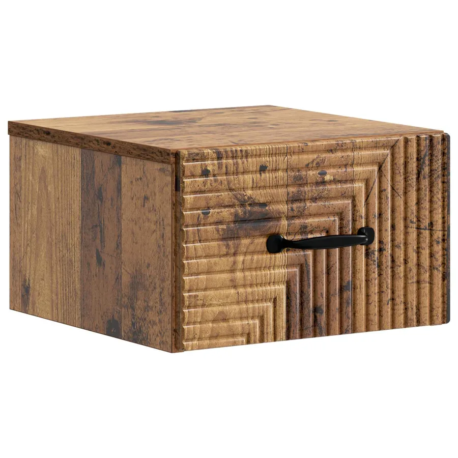 Cabinet de chevet mural Bois ancien 34,5 x 33 x 20 cm - 2